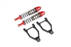 8533521 | Rovan Orange 10mm Front Shocks W/ Black Upper Suspension A-Arms Set