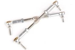 85273042 | Rovan Silver Aluminium & Steel Symmetrical Steering Turnbuckles W/ Rod Ends 2Pcs