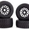850282A | Rovan 4.7/5.5" Baja 5B Tarmac Buster Tyres On Black Mesh Rims - Beadlocked Wheel Set -Deals Rovan Store ROV 850282A 00 1200x800 1