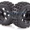 850382 | Rovan 4.7/5.5" Baja 5B Rear MX Tyres On Black Rims - Beadlocked Wheels 2Pcs