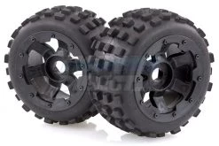 850382 | Rovan 4.7/5.5" Baja 5B Rear MX Tyres On Black Rims - Beadlocked Wheels 2Pcs