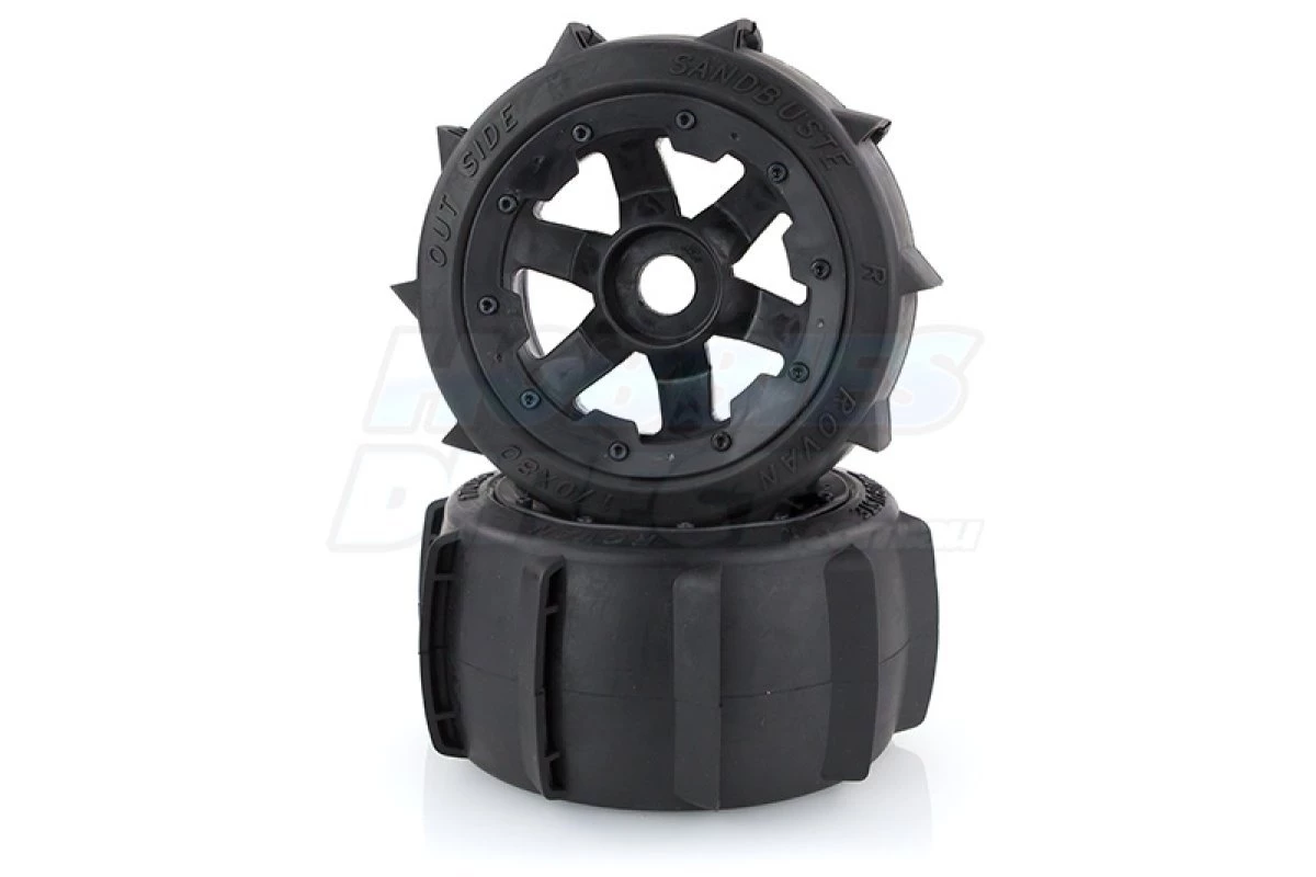 85047 | Rovan 4.7/5.5" Baja 5B Rear Sand Buster Tyres On Black Rims - Beadlocked Wheels 2Pcs 4 85047 | Rovan 4.7/5.5" Baja 5B Rear Sand Buster Tyres On Black Rims - Beadlocked Wheels 2Pcs - Image 2