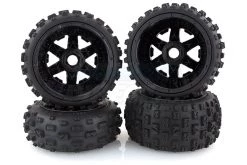 85080 | Rovan 4.7/5.5" Baja 5B Bow Tie Tyres On Black Rims - Beadlocked Wheel Set -Deals Rovan Store ROV 85080 02 1200x800 1