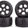 85110A | Rovan 4.7/5.5" Baja 5B Tarmac Buster II Tyres On Black Rims - Beadlocked Wheel Set -Deals Rovan Store ROV 85110A 00 1200x800 1