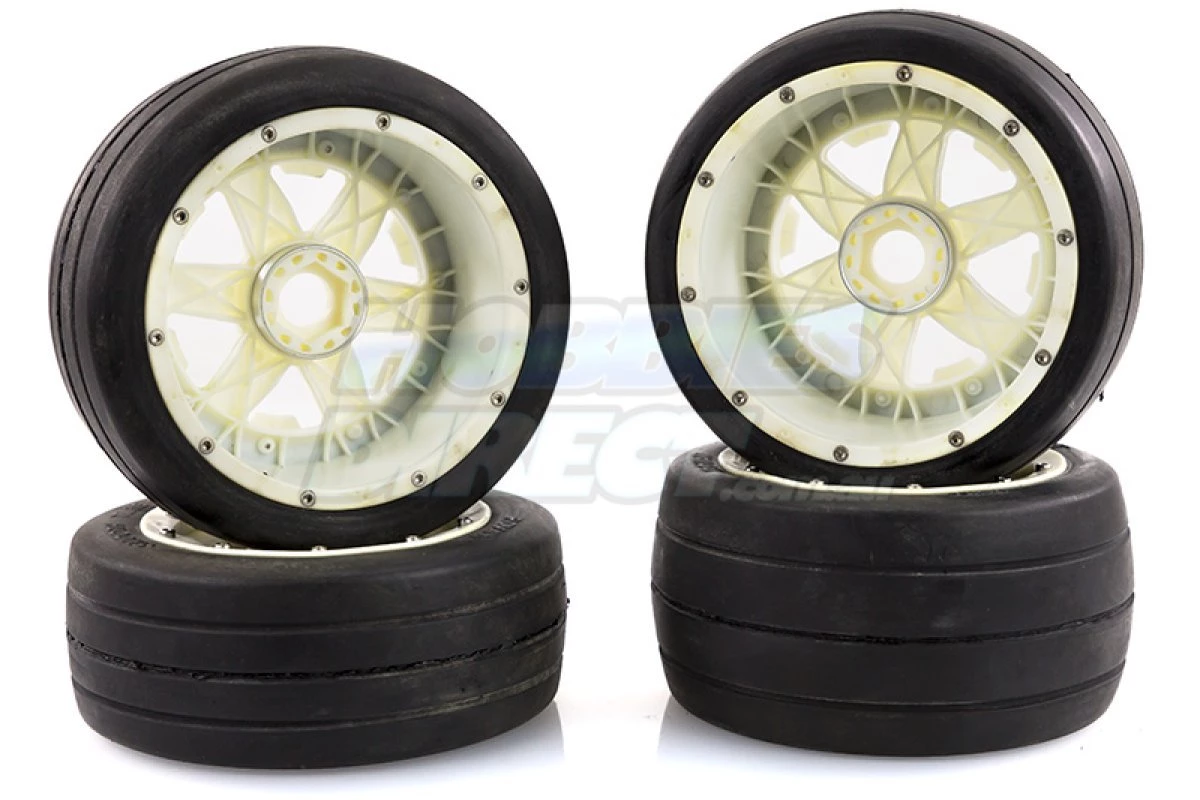 85116 | Rovan 4.7/5.5" Baja 5B Slick Tyres On White Nylon Rims - Beadlocked Wheel Set 4 85116 | Rovan 4.7/5.5" Baja 5B Slick Tyres On White Nylon Rims - Beadlocked Wheel Set - Image 2