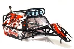 852311 | Rovan Black Steel GT Sand Rail Baja Roll Cage W/ Painted Red Panels And LED Spot Lights & Spare Tyre Mount -Deals Rovan Store ROV 852311 05 1200x800 1