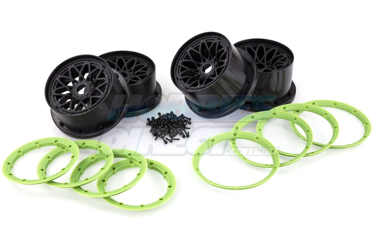 85315A | Rovan 4.7/5.5" Baja 5B Black Mesh Rim Set W/ Green Beadlocks 3 85315A | Rovan 4.7/5.5" Baja 5B Black Mesh Rim Set W/ Green Beadlocks