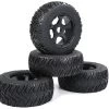 854841 | Rovan 4.7/5.5" Baja 5T/5SC Tarmac Busters III Tyres On Black Rims - Beadlocked Wheel Set