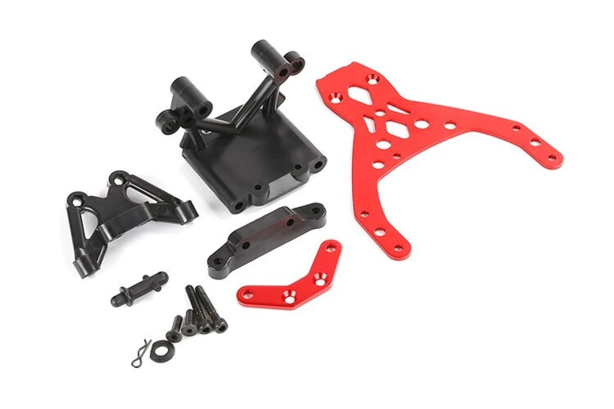 8551911 | Rovan Front Bulkhead Set W/ Red Aluminium Upper Plate 3 8551911 | Rovan Front Bulkhead Set W/ Red Aluminium Upper Plate