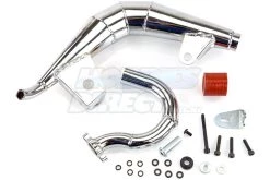 87038A | Rovan Chrome Tuned Exhaust Pipe Set For Losi 5IVE-T