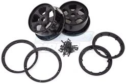 87054 | Rovan 5IVE-T 4.7/5.5" Black Rims & Beadlock Set 2Pcs