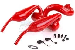 87078 | Rovan 5IVE-T Red Twin Piped Tuned Exhaust Set