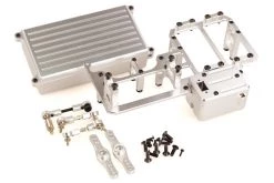 87079 | Rovan 5IVE-T Silver Aluminium Dual Steering Servo Radio Tray Set