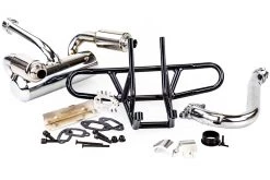 87113 | Rovan V5 Silenced Tuned Exhaust Pipe Set W/ Twin Tips & Steel Bumper