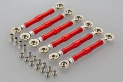 871401 | Rovan Red Aluminium 5IVE-T Gen2 Steering Linkage & Front Or Rear Upper Suspension Arms Set