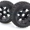 95087 | Rovan 4.7/5.5" Baja 5B Rear Tarmac Buster II Tyres On Black Rims - Beadlocked Wheels 2Pcs