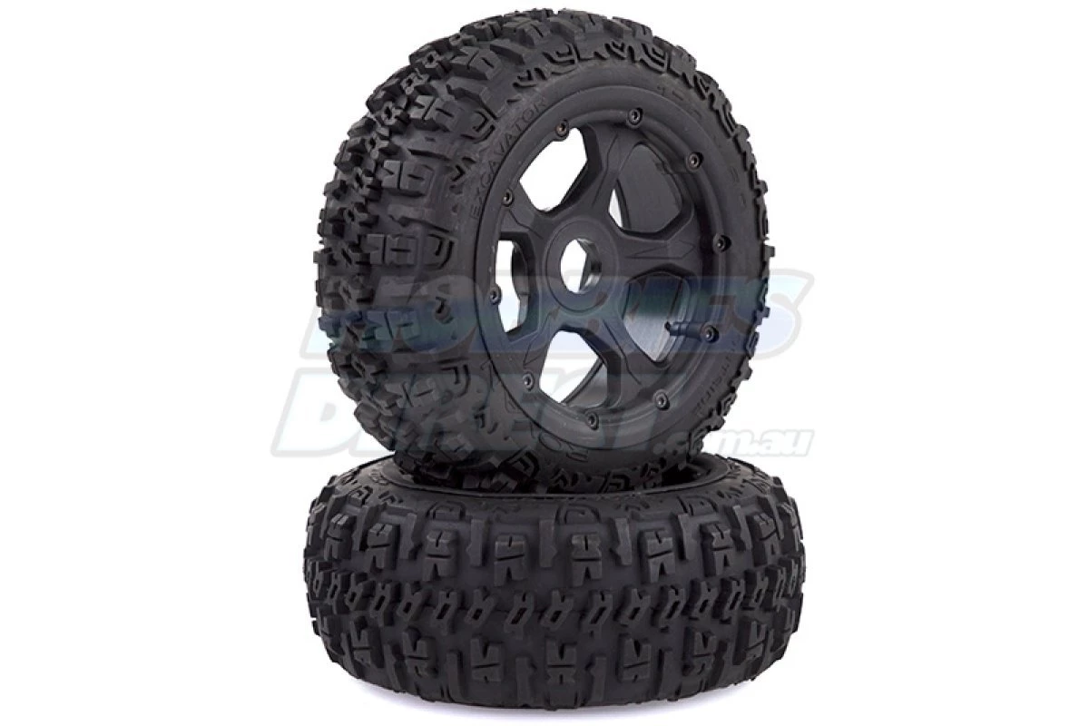 95192 | Rovan 4.7/5.5" Baja 5B Front Excavator Tyres On Black Rims - Beadlocked Wheels 2Pcs 4 95192 | Rovan 4.7/5.5" Baja 5B Front Excavator Tyres On Black Rims - Beadlocked Wheels 2Pcs - Image 2