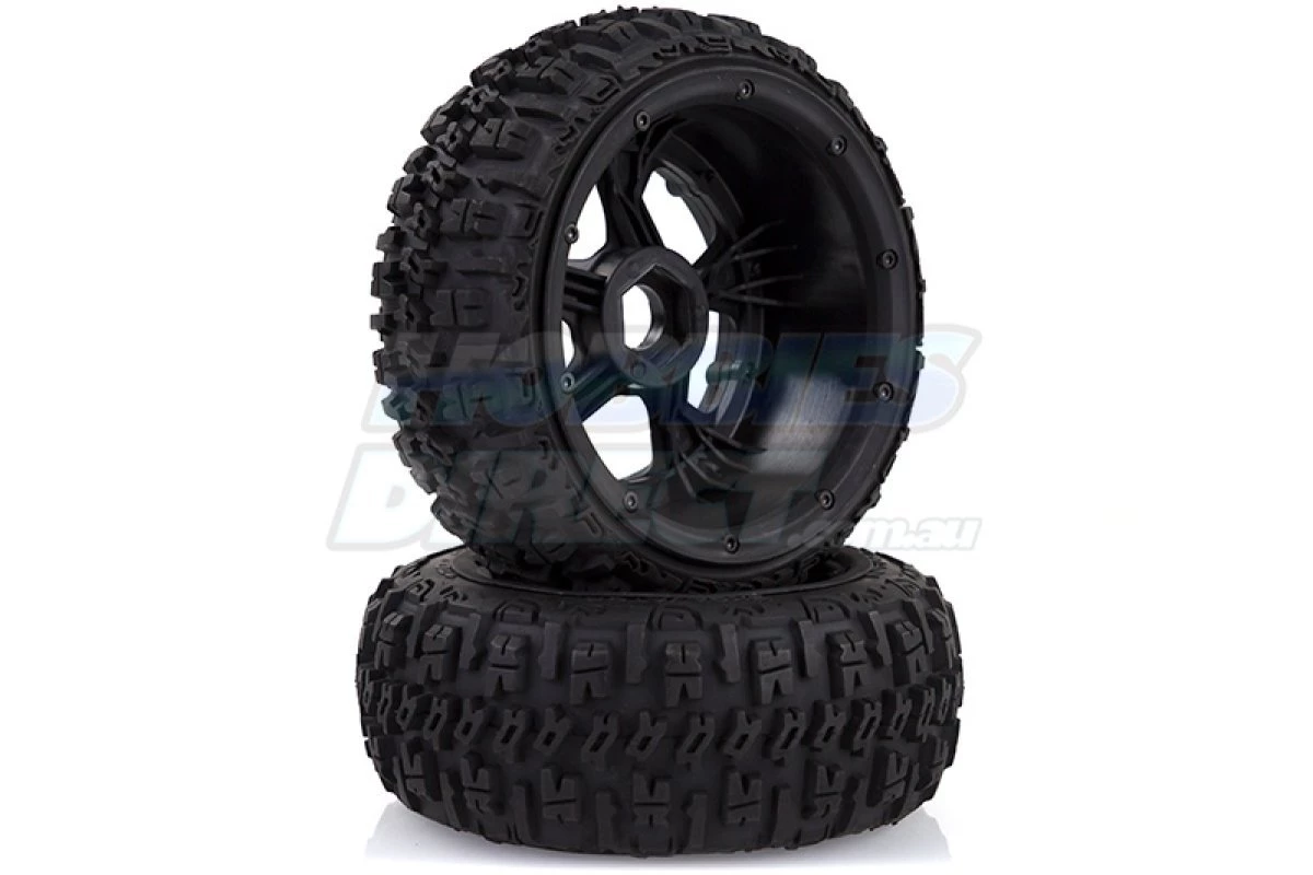 95192 | Rovan 4.7/5.5" Baja 5B Front Excavator Tyres On Black Rims - Beadlocked Wheels 2Pcs 5 95192 | Rovan 4.7/5.5" Baja 5B Front Excavator Tyres On Black Rims - Beadlocked Wheels 2Pcs - Image 3
