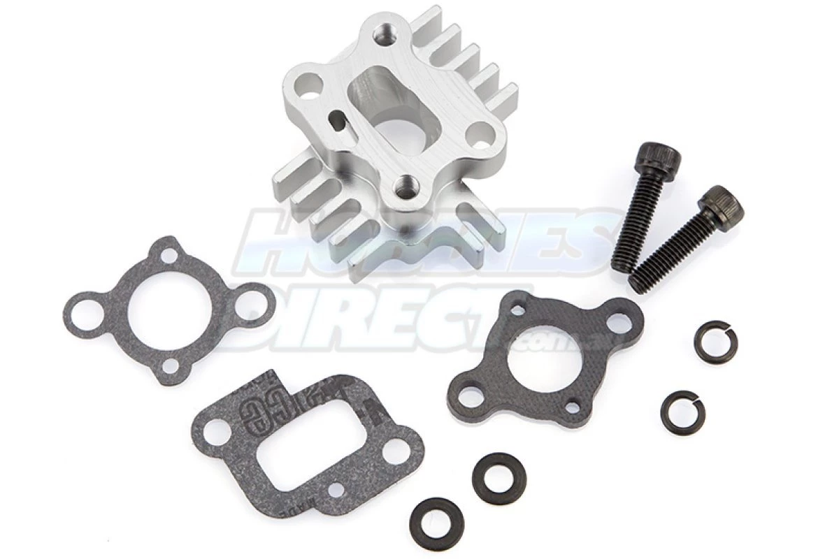 95216 | Rovan Silver Aluminium Intake Manifold W/ Heat Sink Set 3 95216 | Rovan Silver Aluminium Intake Manifold W/ Heat Sink Set