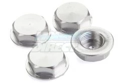 97014 | Rovan 5IVE-T Silver Aluminium Capped 18mm (25mm Hex) Serrated Wheel Nut Set 4Pcs